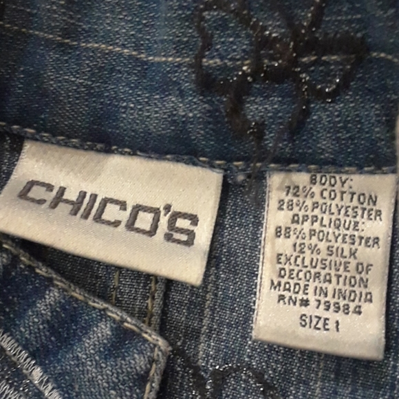 Chicos Sequin/Embroidered Denim Jacket - Picture 16 of 16